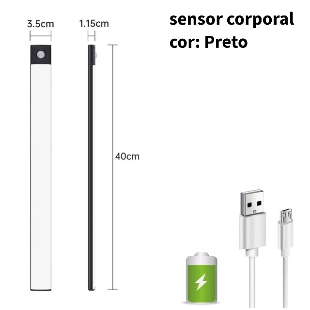 Luminária de led sensor de movimento ultra fina