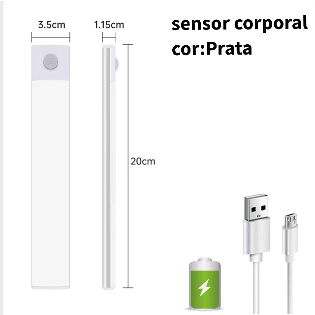 Luminária de led sensor de movimento ultra fina